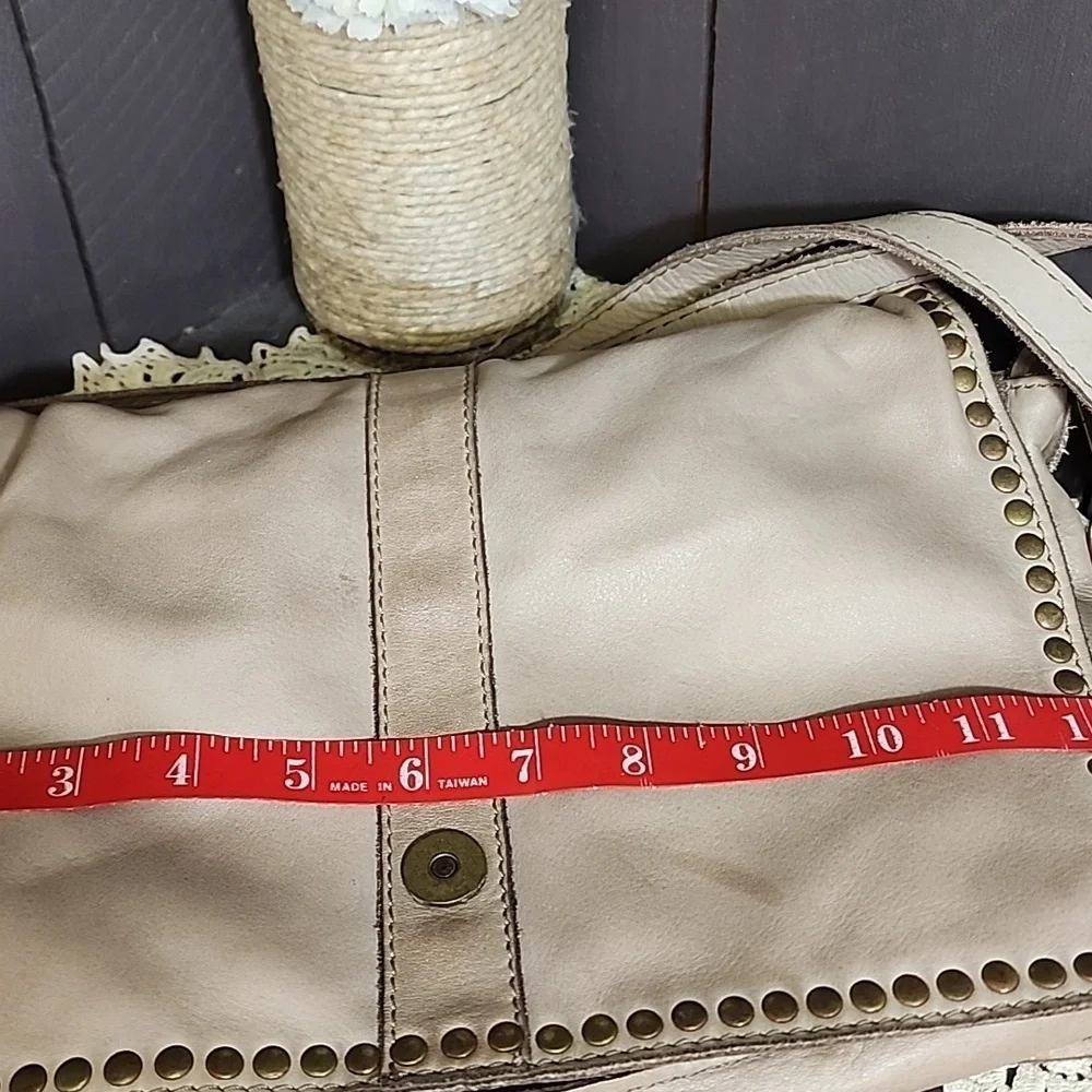 Borse In Pelle Leather Beige Shoulder Bag Made In ITALY